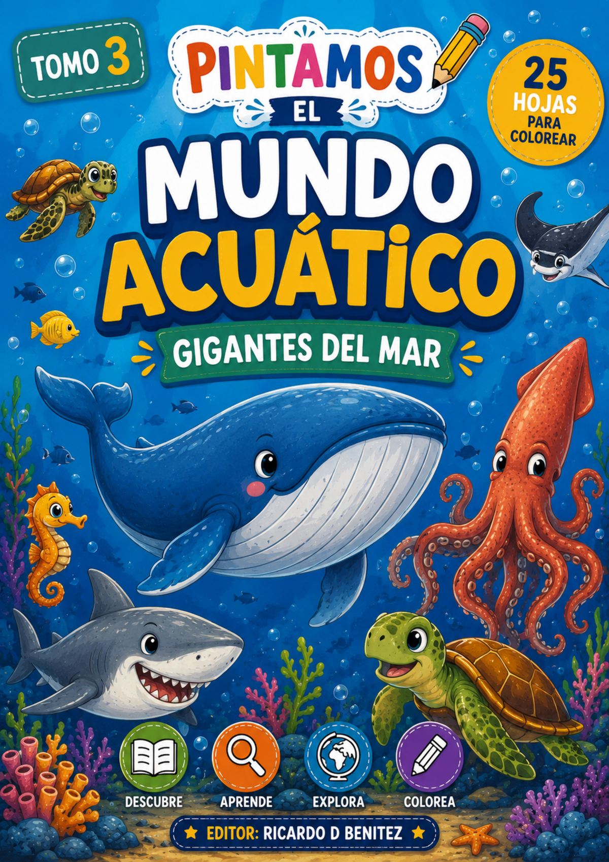 Gigantes del Mar: Libro para Colorear Digital – 25 Láminas